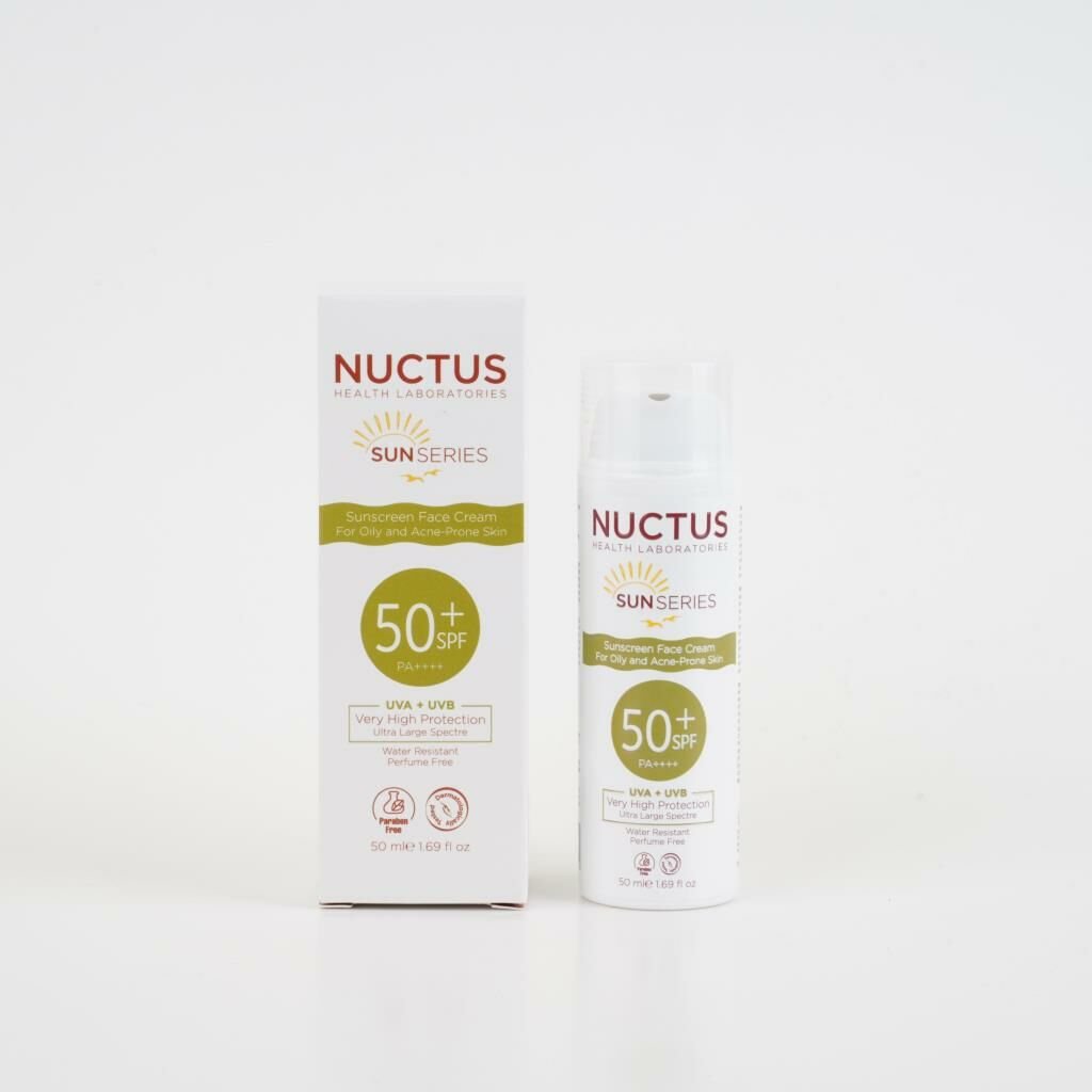 Nuctus Güneş Koruyucu Yüz Kremi Spf 50+ Yağlı ve Akneli Ciltler 50 ML