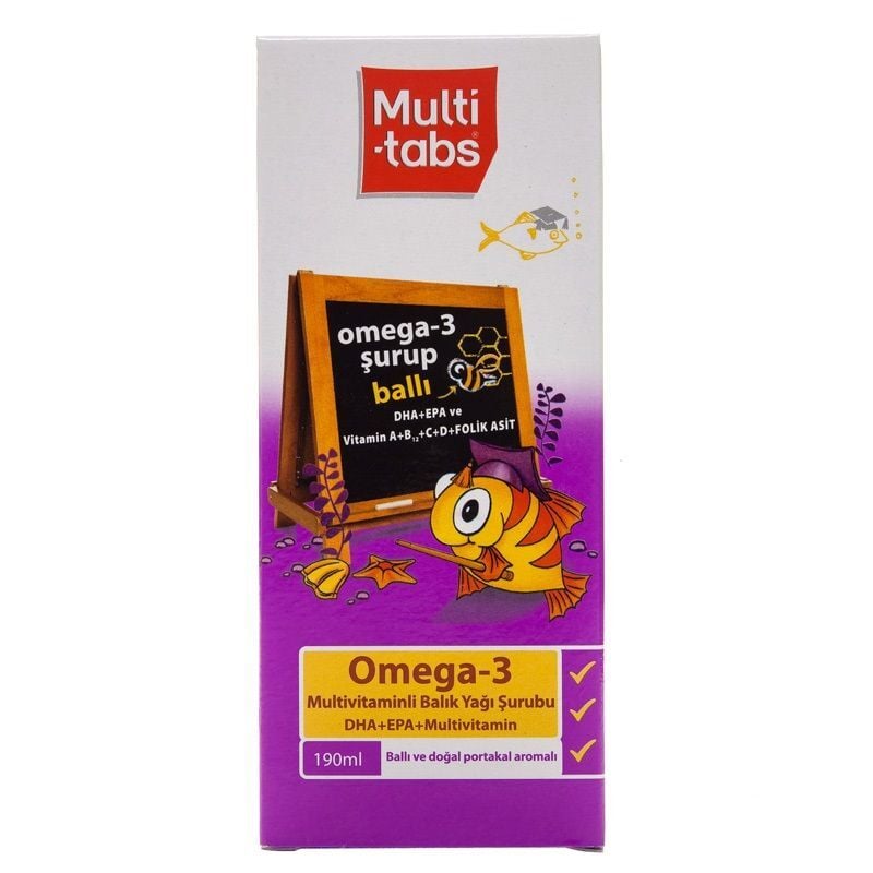 Multi-Tabs Omega 3 Mutivitaminli Balık Yağı Şurubu 190 ML