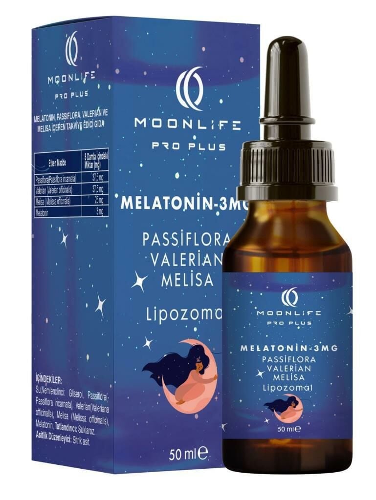 Moon Life Melatonin Passiflora Melisa Valerian Lipozomal Damla 3Mg 50 ML