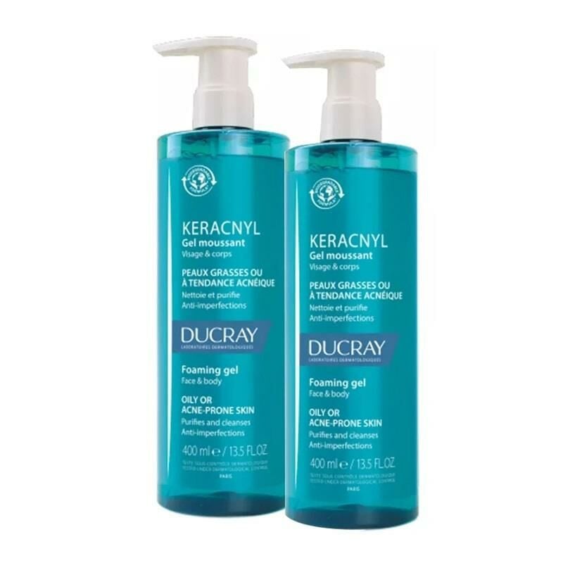 Ducray Keracnyl Yağlı ve Akneye Eğilimli Ciltler İçin Yıkama Jeli 400 ML 2 li